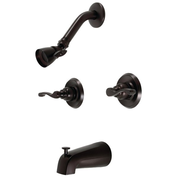 Kingston Brass Two-Handle Tub and Shower Faucet, Oil Rubbed Bronze KB245FL